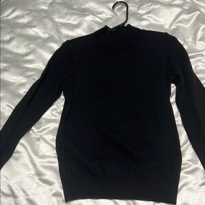 F21 Black Turtle Neck Sweater with Shoulder Pads